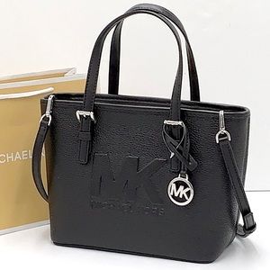 MICHAEL KORS XSMALL CARRYALL CONVERTIBLE TOP ZIP TOTE BLACK COLOR